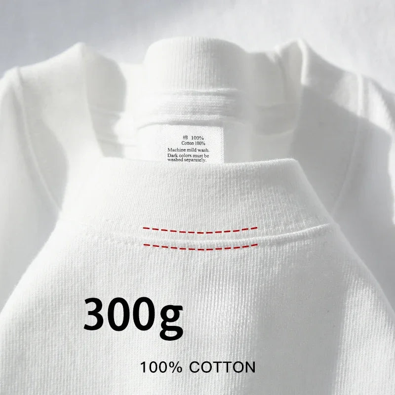 300 g Premium Baumwoll T-Shirt – Schweres Unisex Basic mit Rundhals, atmungsaktiv & formstabil - NVTS Solutions