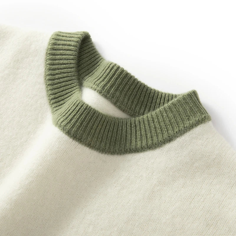 Merinowolle Herrenpullover – 100 % australische Wolle, Premium Rundhals-Strick für Herbst & Winter - NVTS Solutions