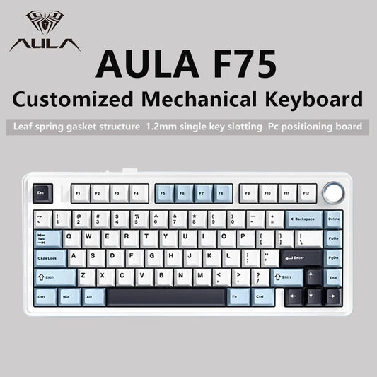 Aula f75 2,4g drahtlose/Bluetooth/kabel gebundene Gaming mechanische Tastatur RGB angepasst Layout OEM Profil Dichtung struktur