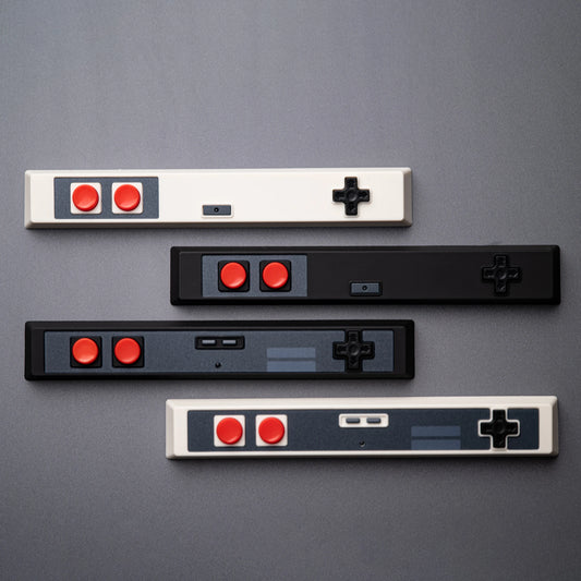 Retro-Gamepad-Tastenkappe, 6,25 u, Leertaste, Artisan-Tastenkappe, ABS-Material, für MX-Schalter für Gaming, mechanische Tastatur, Schwarz, Weiß