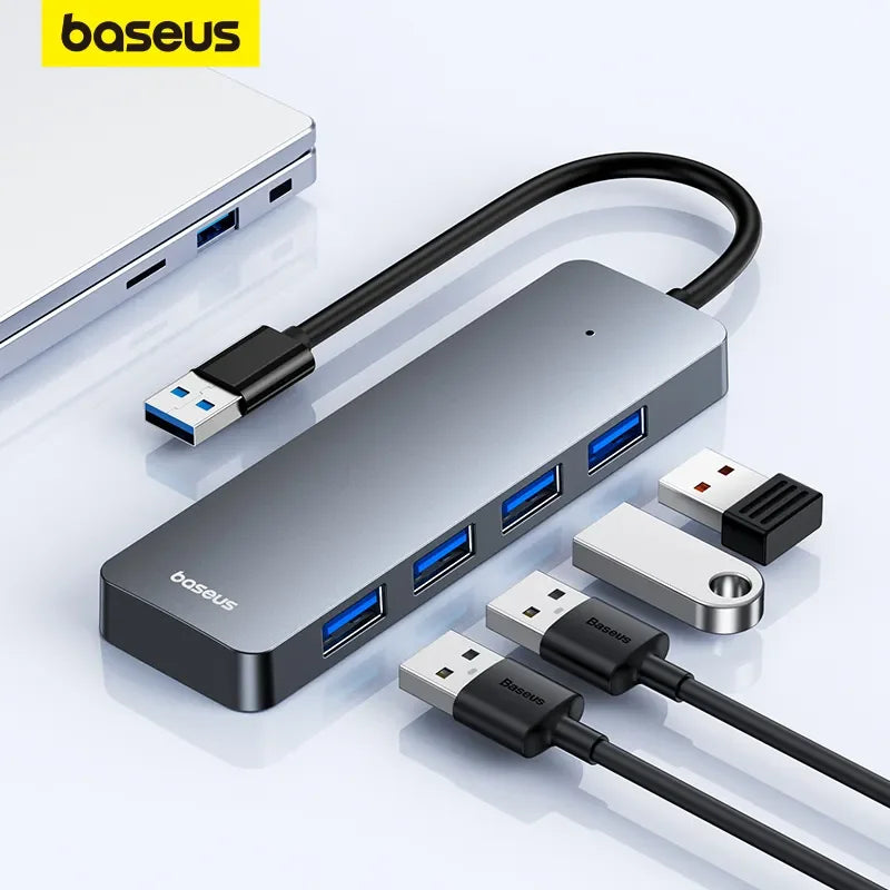 Baseus usb hub 4 port abs hub usb 3 0 für laptop multi splitter adapter für xiaomi lenovo macbook pc computer zubehör