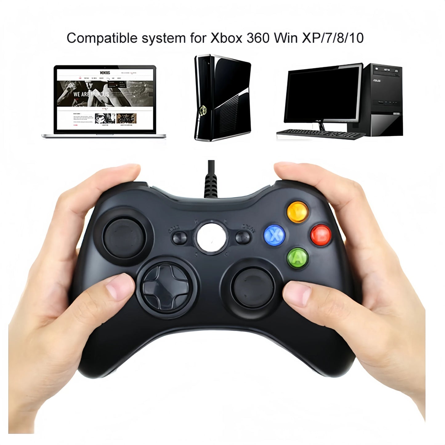 Xbox 360 Controller Wired USB Für Xbox 360/Slim/Elite/Winodow/PC Videospiel Gamepad 6-achsen Joystick Dual Vibration 2,4G Gaming