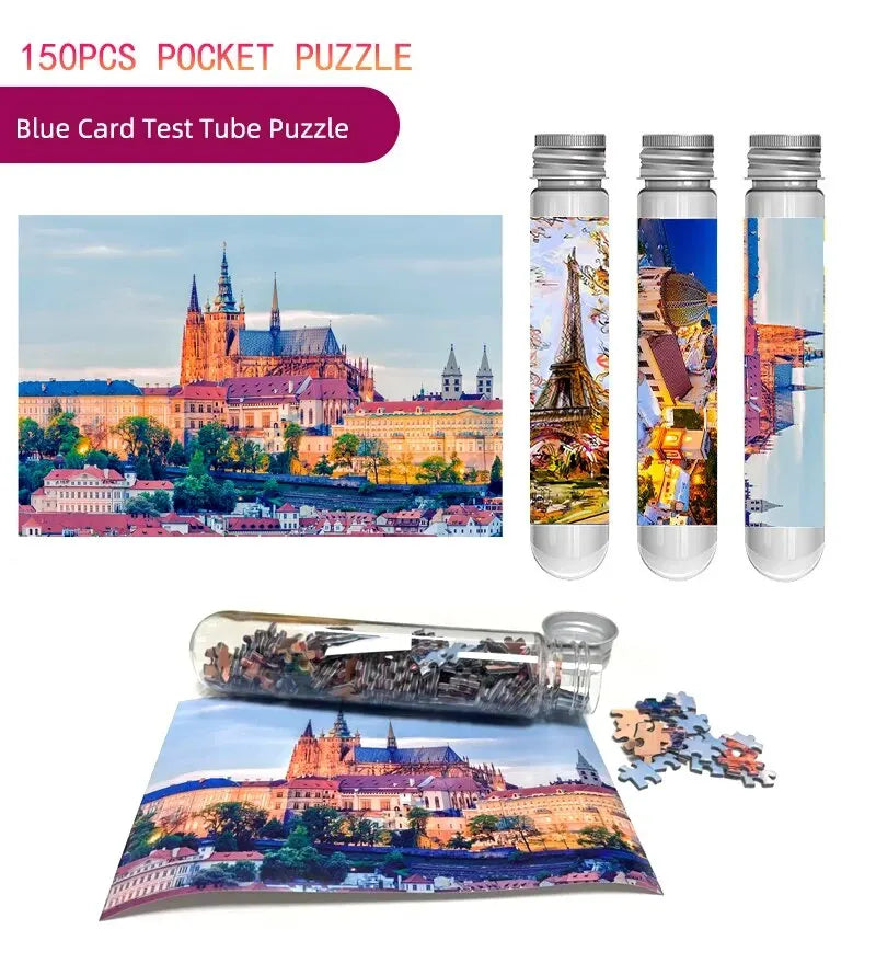 MaxRenard Puzzle Mini Teile 150 Stück Reagenzglas Lernspielzeug Familienspiel Tragbares Freizeitspielzeug