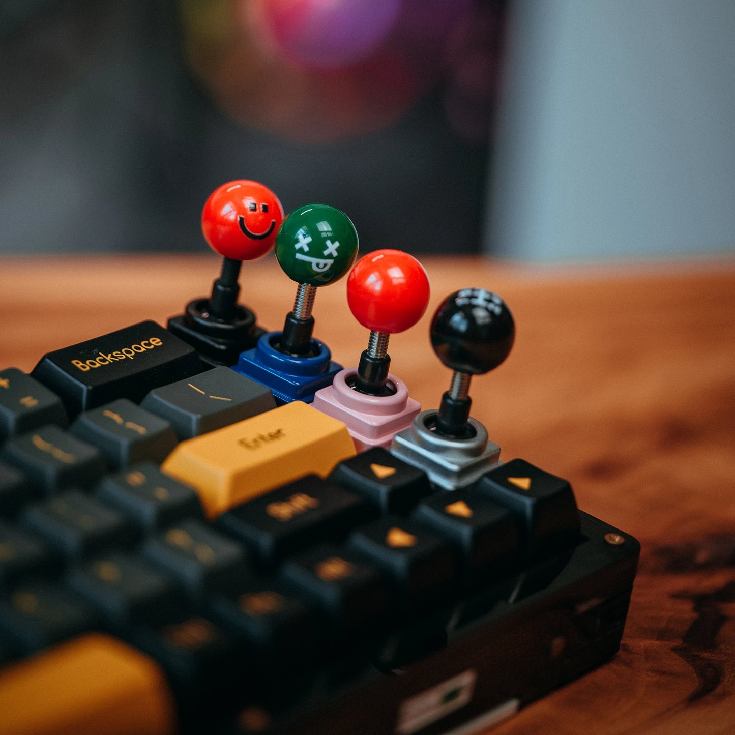 Retro Lucky Joystick Keycap Esc Artisan Keycap CNC Basis für MX-Schalter für Gaming mechanische Tastatur schwarz silber blau rosa