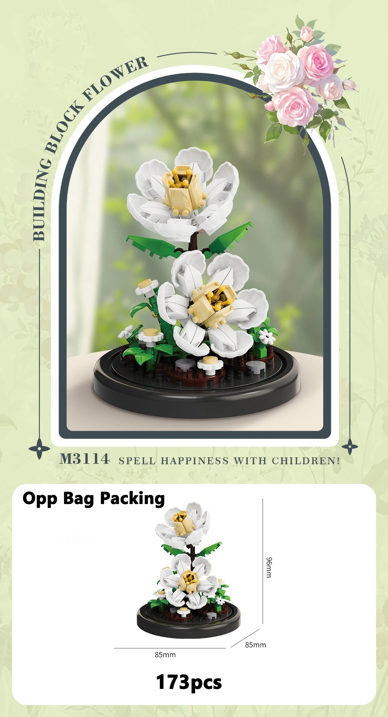 Klemmbaustein Blumen