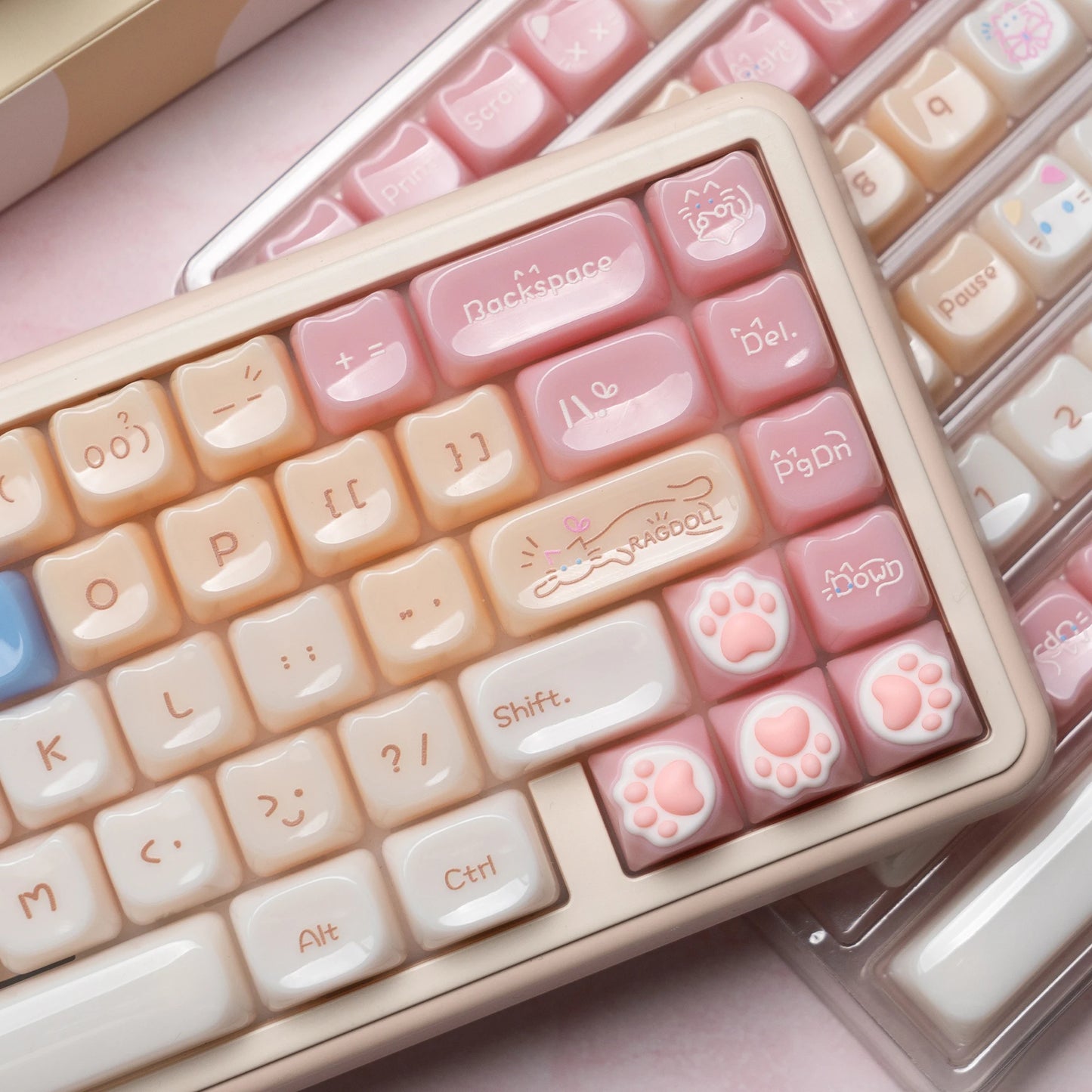 148 Tasten MAO Profil Pink Cat PBT Tastenkappen Zoll Dye Sub Tastenkappen für 61/87/104 Cherry MX Switch Gaming mechanische Tastatur