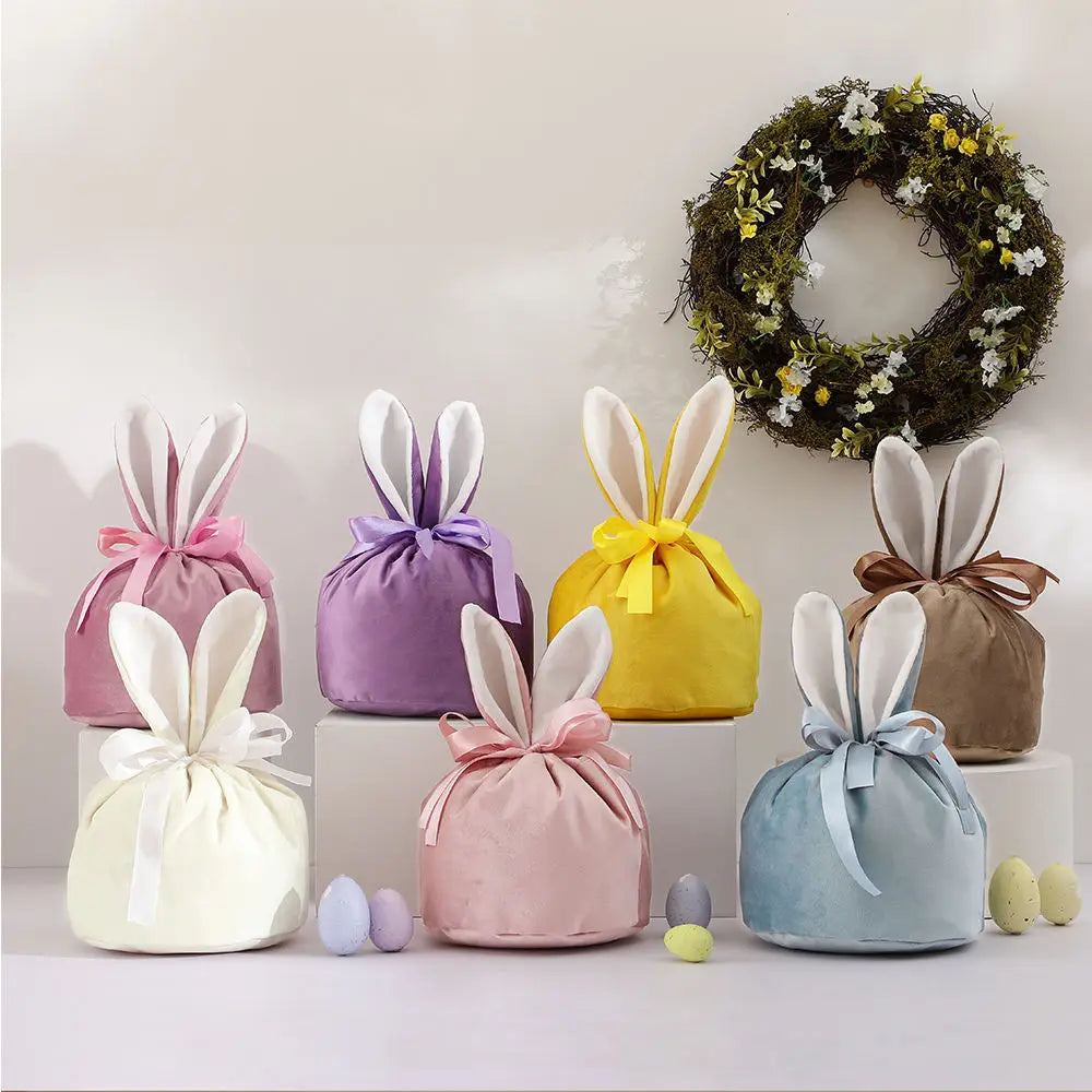 Ostern Karotte Kaninchen Taschen Niedlicher Hase Geschenkverpackung Samt Valentinstag Schokolade Süßigkeiten Taschen Hochzeit Party Schmuck Organizer