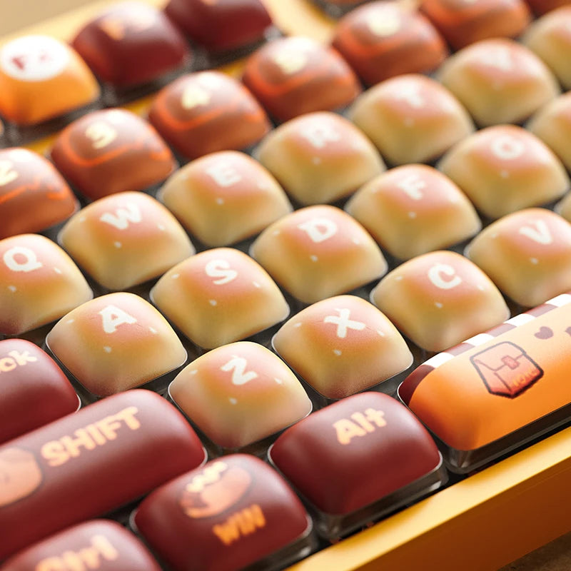125-Tasten-MOG-Profil, fünf Seiten, Farbsublimation, PBT-Tastenkappen, individuell abgerundete, niedliche Tastenkappen für Cherry MX Switches Gaming-Tastatur