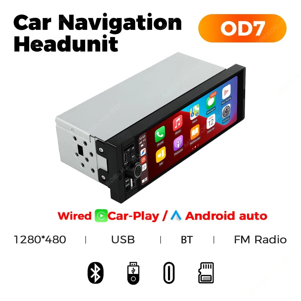 NaviFly 6,86 Zoll Universal FM Carplay Android Auto Auto Radio Autoradio Multimedia Player Auto Stereo MP5 Player Kamera Keine DVD