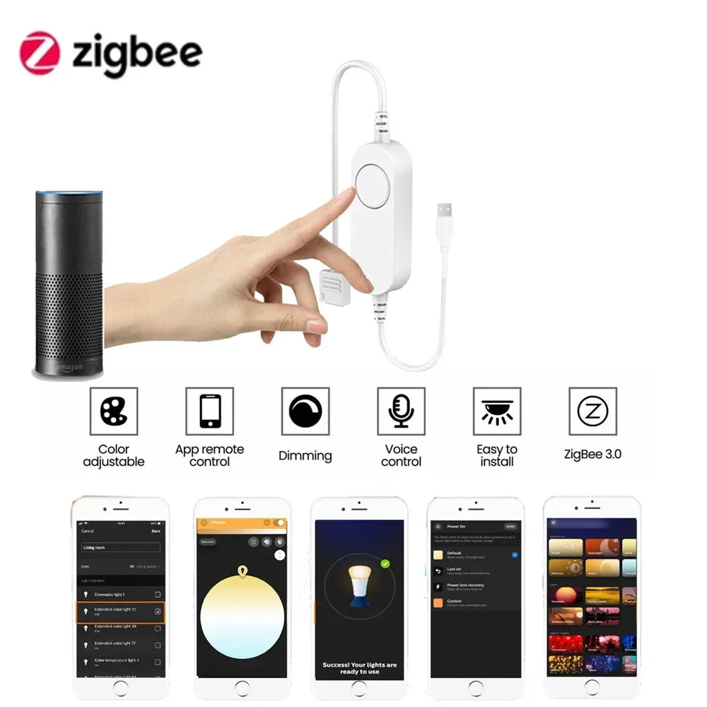 Zigbee 3.0 Smart LED Controller DC5V 12V 24V Dimmer Einfarbig CCT RGB RGBW RGBCCT LED Streifen für Tuya Alexa SmartThings 2mqtt - NVTS Solutions