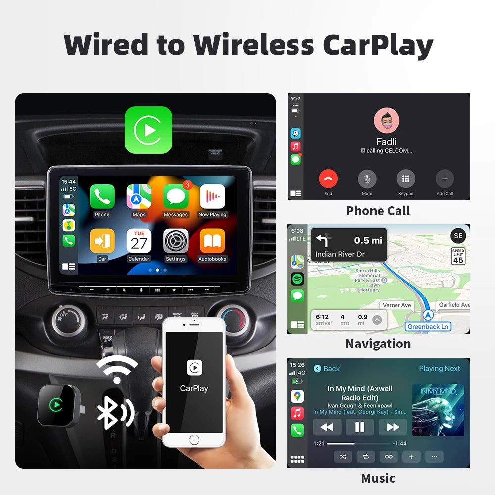 EKIY Drahtlose CarPlay Dongle Drahtlose Android Auto Adapter 2in1 Auto Intelligente Systeme AI Smart Box Für Auto Mit Wired CarPlay
