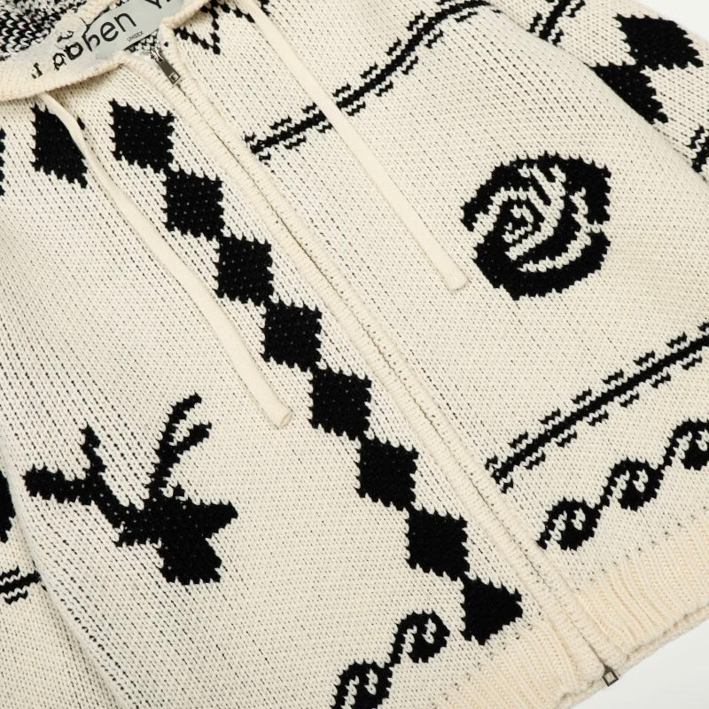 Premium-Strickpullover aus Rosenwolle – Weicher Unisex-Hoodie mit Reißverschluss - NVTS Solutions