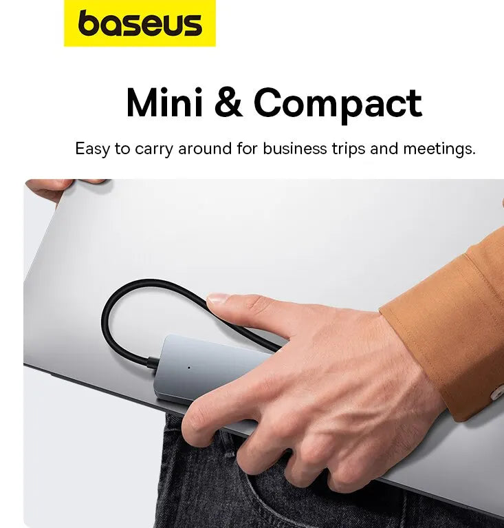 Baseus usb hub 4 port abs hub usb 3 0 für laptop multi splitter adapter für xiaomi lenovo macbook pc computer zubehör