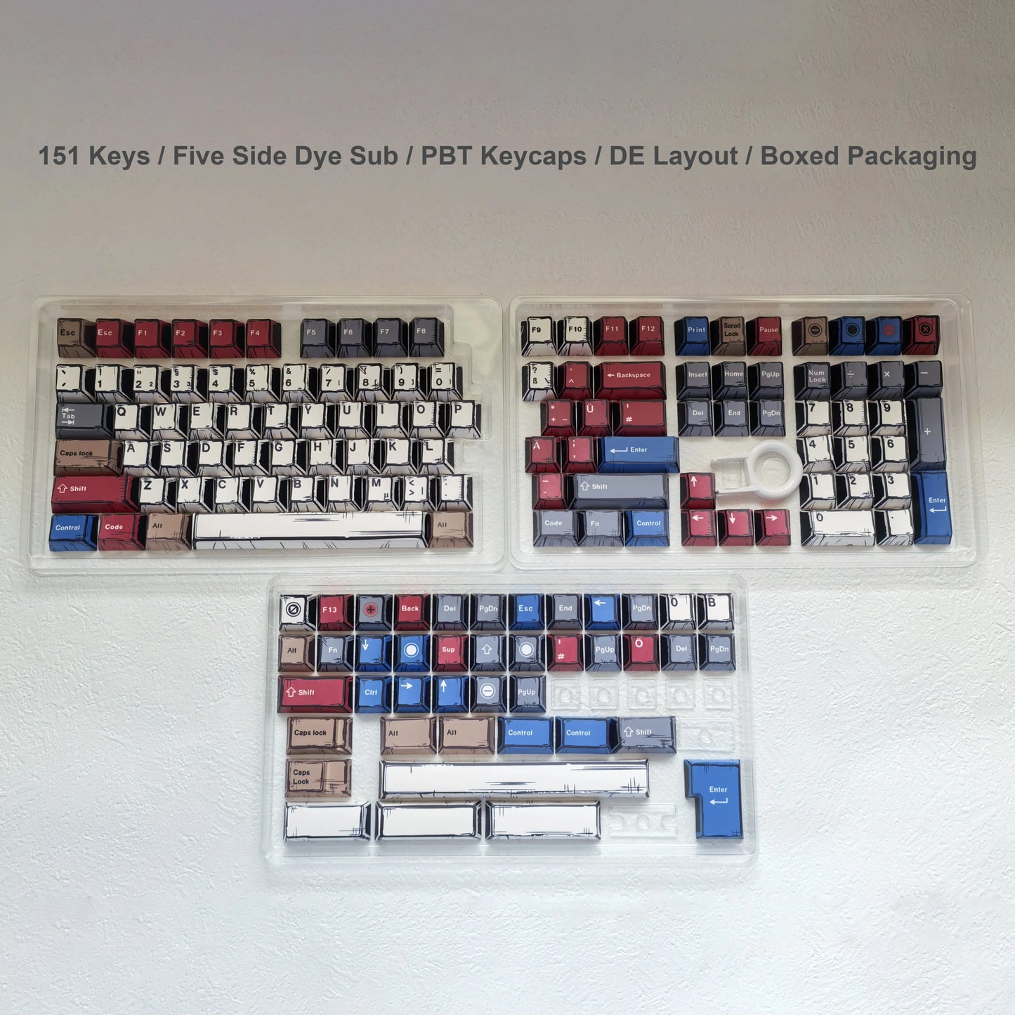 Comic Mixed Lights Dye Sublimation PBT Tastenkappe Russisch/Koreanisch/Deutsch/Englisch Tastenkappen Kirschprofil für MX Switch Gaming Keybaord