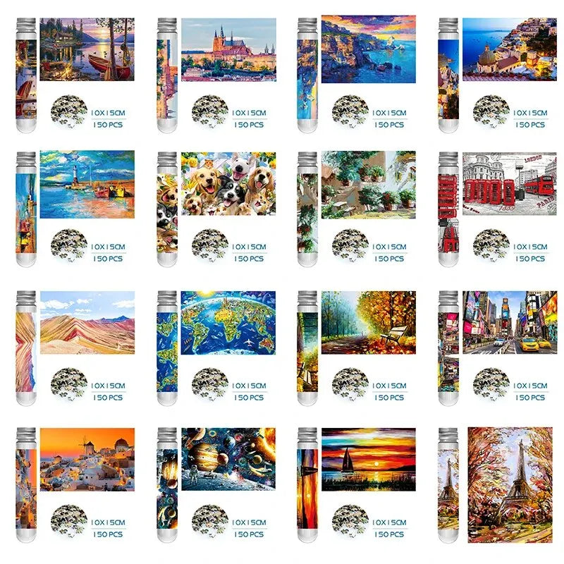 MaxRenard Puzzle Mini Teile 150 Stück Reagenzglas Lernspielzeug Familienspiel Tragbares Freizeitspielzeug