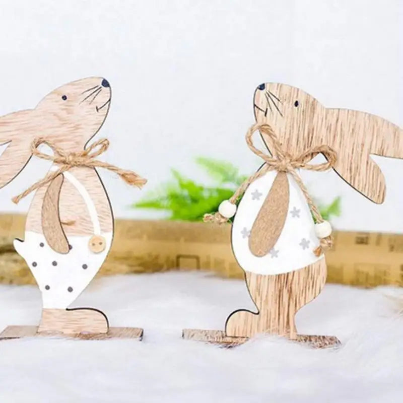 Ostern Kaninchen Holz Tisch Dekoration DIY Holz Handwerk Cute Bunny Ostern Ornamente Party Supplies Holz Handwerk