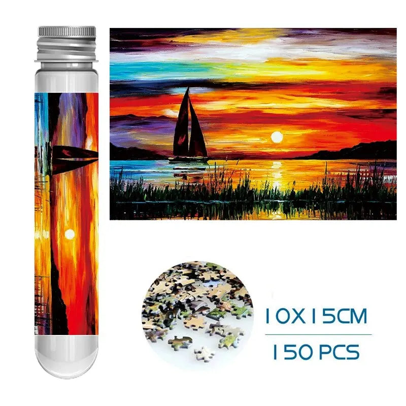 MaxRenard Puzzle Mini Teile 150 Stück Reagenzglas Lernspielzeug Familienspiel Tragbares Freizeitspielzeug