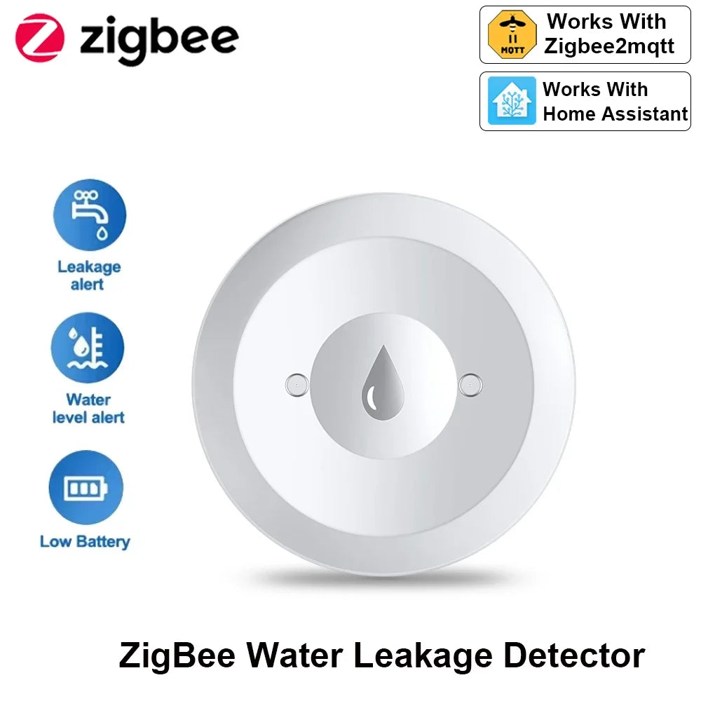 Zigbee Wassersensor, Überschwemmungsleckdetektor, App, Fernüberwachung für Küche/Badezimmer, unterstützt Home Assistant Zigbee2mqtt - NVTS Solutions
