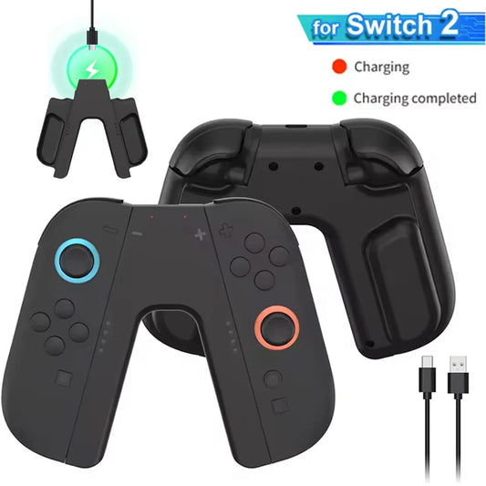 Ladegriff für NS Switch 2 Joy-Con Controller, tragbarer Griff, Ladestation für NS Switch 2 Gaming-Zubehör