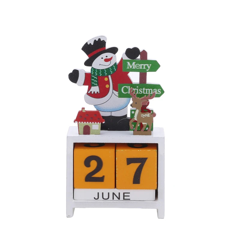 Weihnachten Countdown Kalender Santa Claus Elch Schneemann Holz Kalender Weihnachten Ornamente Hause Desktop Dekoration Neue Jahr Geschenke
