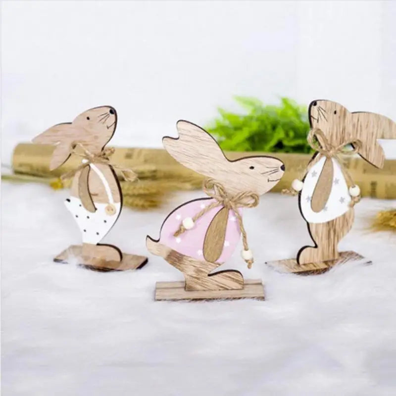 Ostern Kaninchen Holz Tisch Dekoration DIY Holz Handwerk Cute Bunny Ostern Ornamente Party Supplies Holz Handwerk