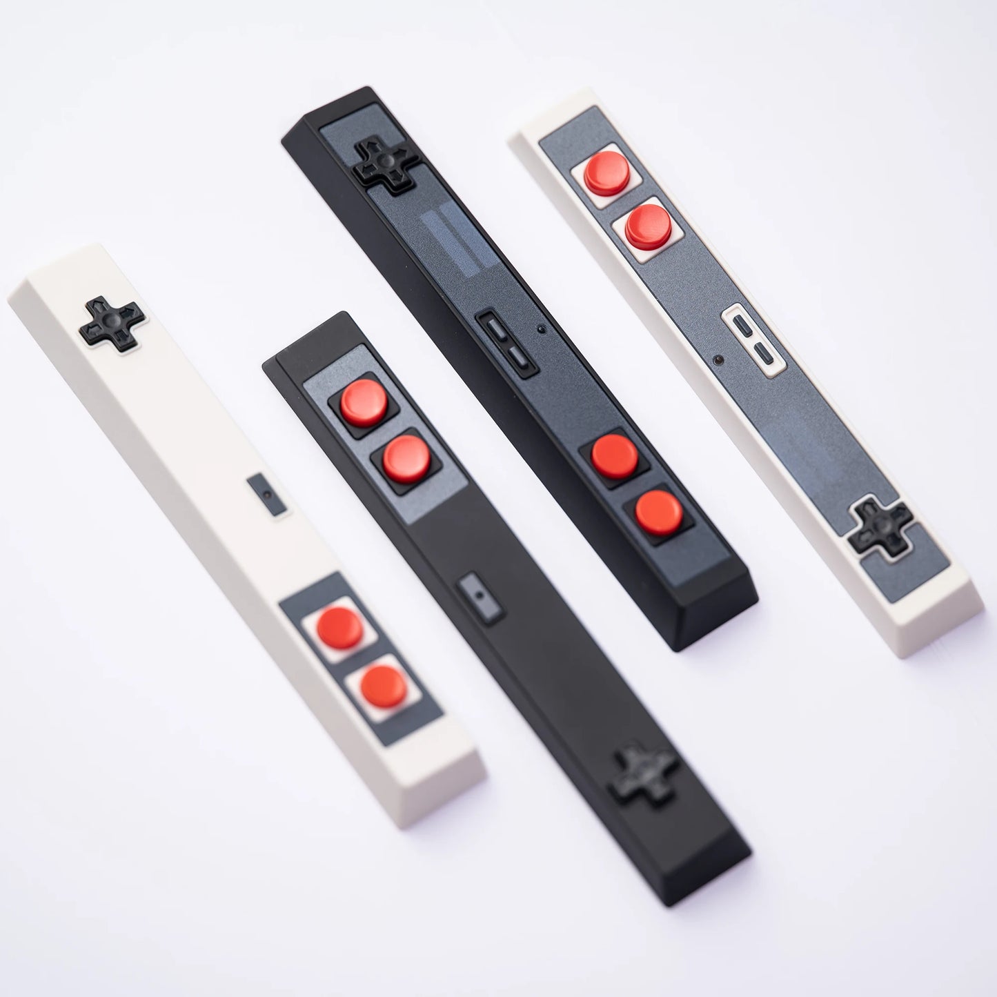 Retro-Gamepad-Tastenkappe, 6,25 u, Leertaste, Artisan-Tastenkappe, ABS-Material, für MX-Schalter für Gaming, mechanische Tastatur, Schwarz, Weiß