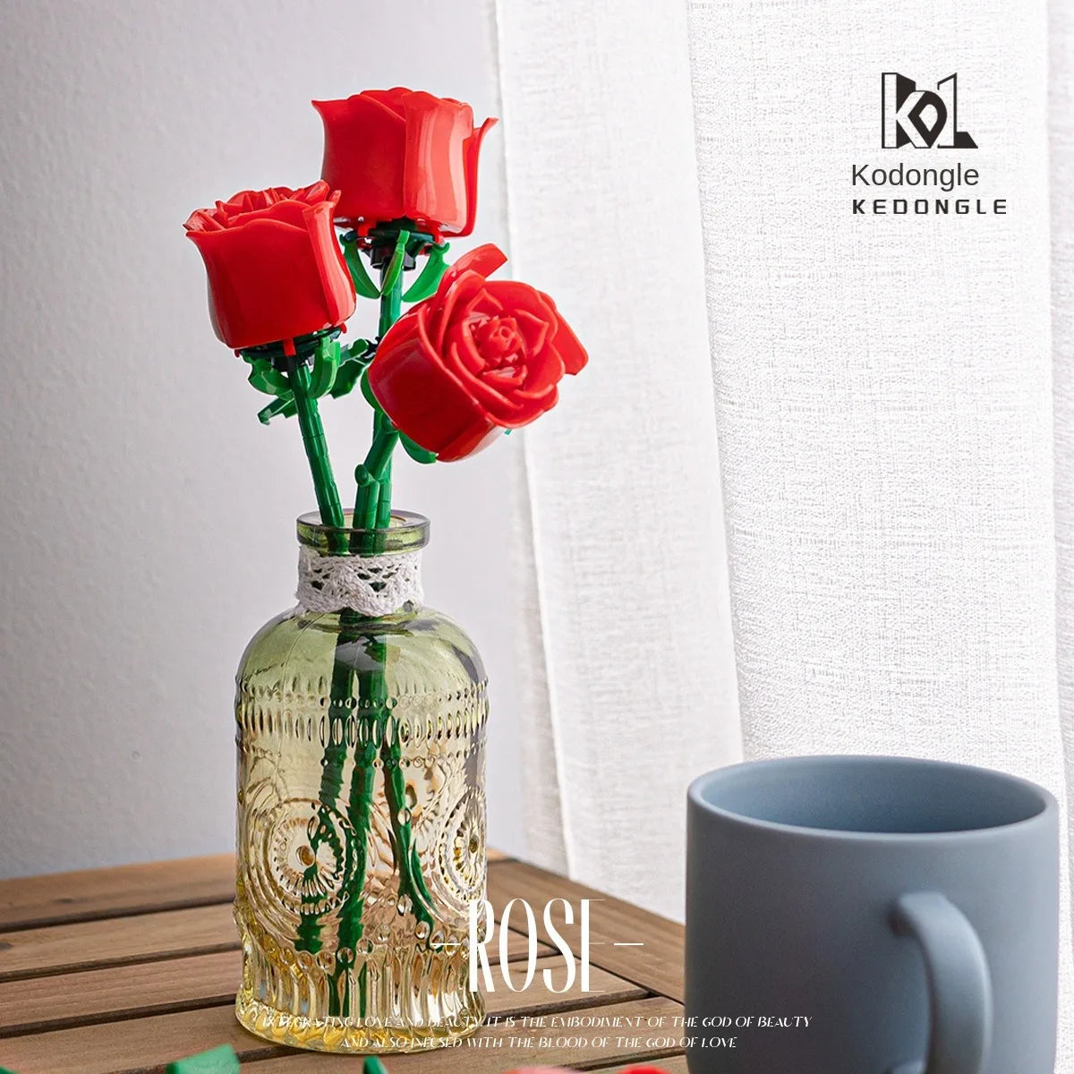 Valentinstag Rose Bausteine unsterblicher Blumenstrauß Puzzle Puzzleteile Spielzeug Spielzeug Geschenk Dekorationen