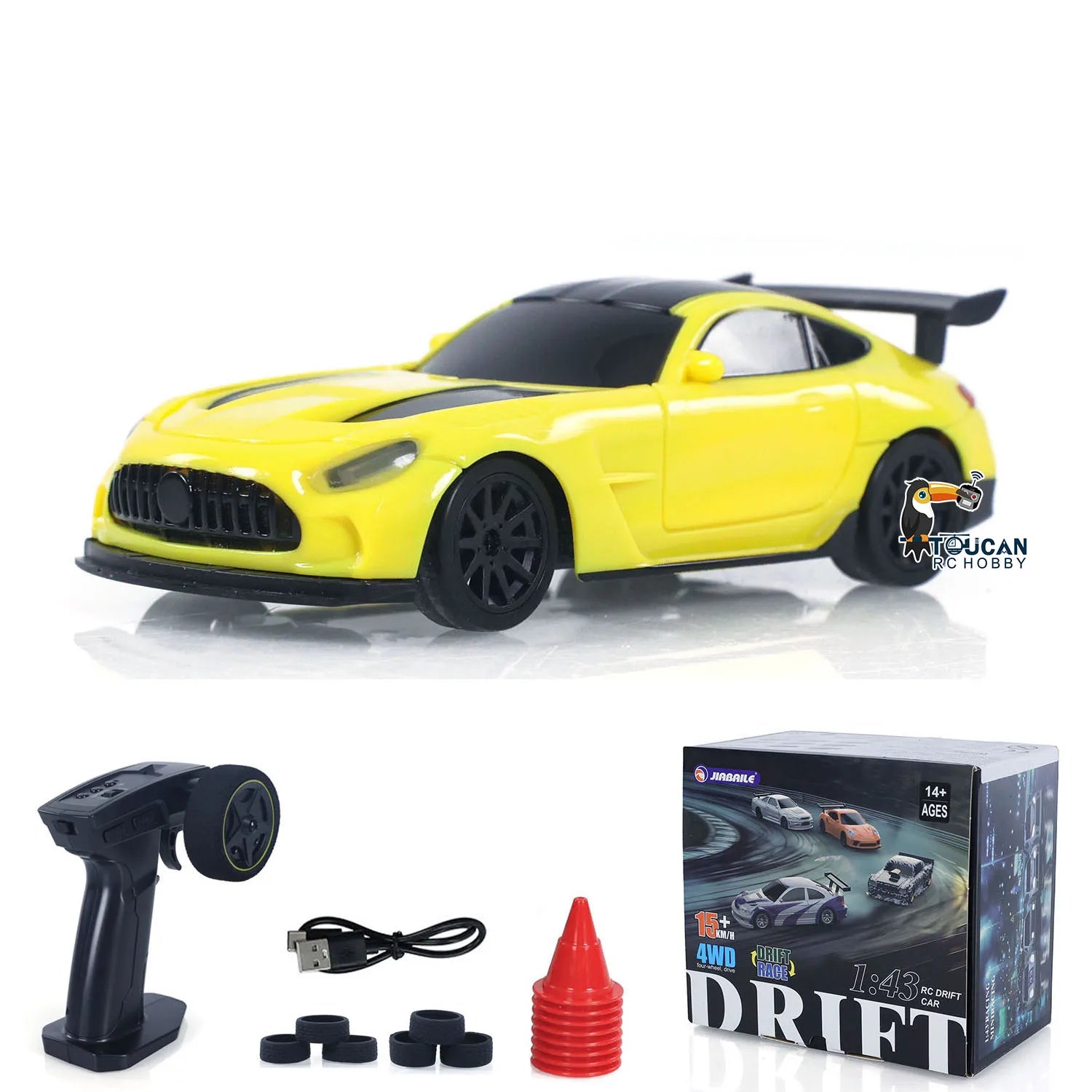 TOUCAN RC Drift Car 1:43 – 4WD Mini Rennwagen mit Lichtern (Gyro optional) - NVTS Solutions