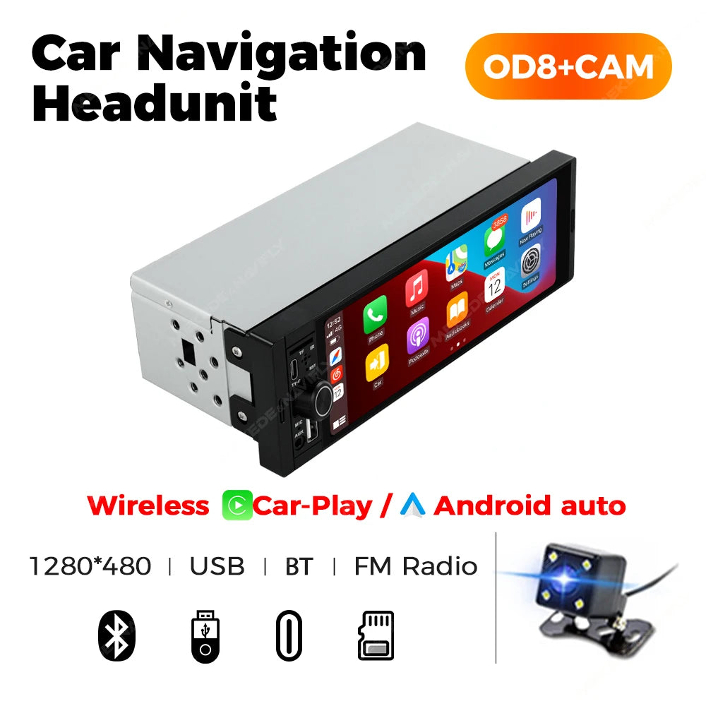 NaviFly 6,86 Zoll Universal FM Carplay Android Auto Auto Radio Autoradio Multimedia Player Auto Stereo MP5 Player Kamera Keine DVD