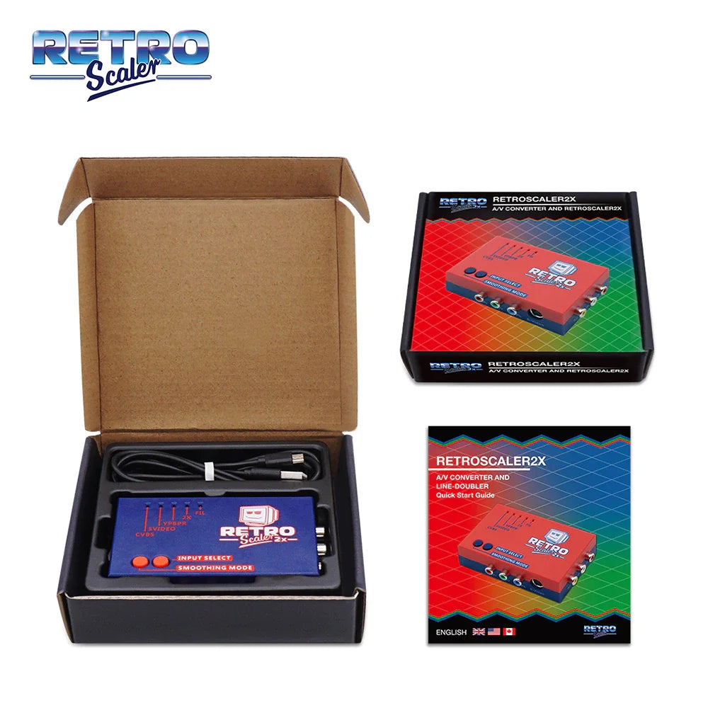 RetroScaler2x AV zu HDMI-kompatibler Konverter und Line-Doubler für Retro-Spielekonsolen PS2 N64 NES Dreamcast Saturn MD1 MD2