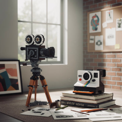 MOC Design-Ikone Sofortbildkamera | Mikropartikel Modellbau-Meisterwerk | Exklusive Vintage-Serie - NVTS Solutions