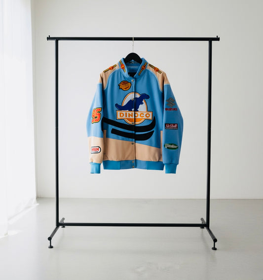 Harajuku Dinosaurier Jacke – Oversize Streetwear mit hochwertiger Stickerei & Baseball-Design - NVTS Solutions