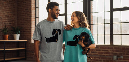 Oversize Vintage T-Shirt | "acid-wash" Baumwolle mit Dackel-Motiv | Statement Piece - NVTS Solutions