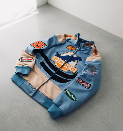 Harajuku Dinosaurier Jacke – Oversize Streetwear mit hochwertiger Stickerei & Baseball-Design - NVTS Solutions