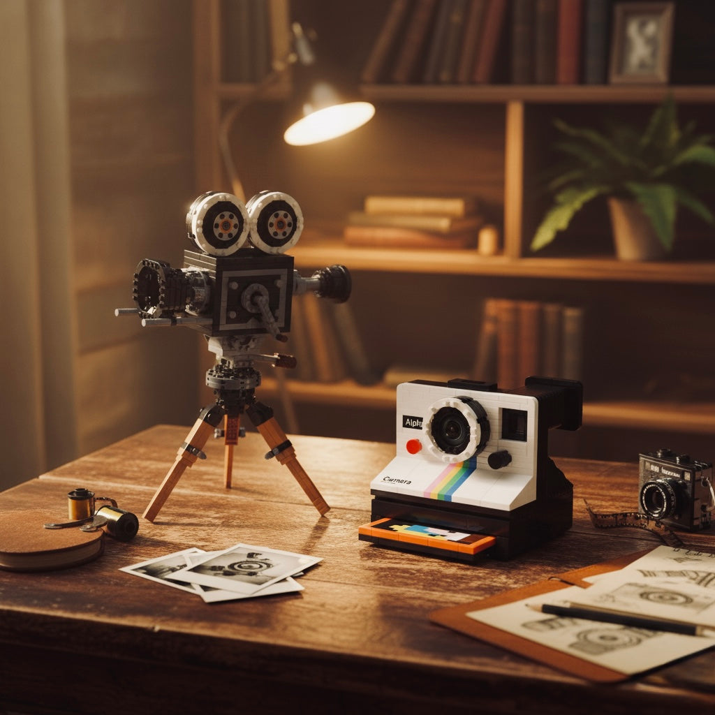 MOC Design-Ikone Sofortbildkamera | Mikropartikel Modellbau-Meisterwerk | Exklusive Vintage-Serie - NVTS Solutions