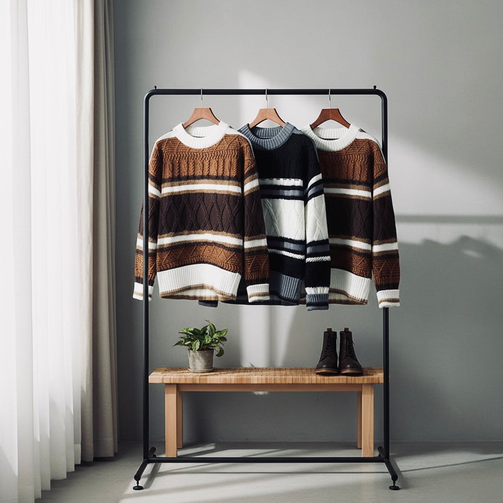 Winter-Strickpullover für Herren – Premium Wollpullover im koreanischen Stil mit warmem Strukturmuster - NVTS Solutions