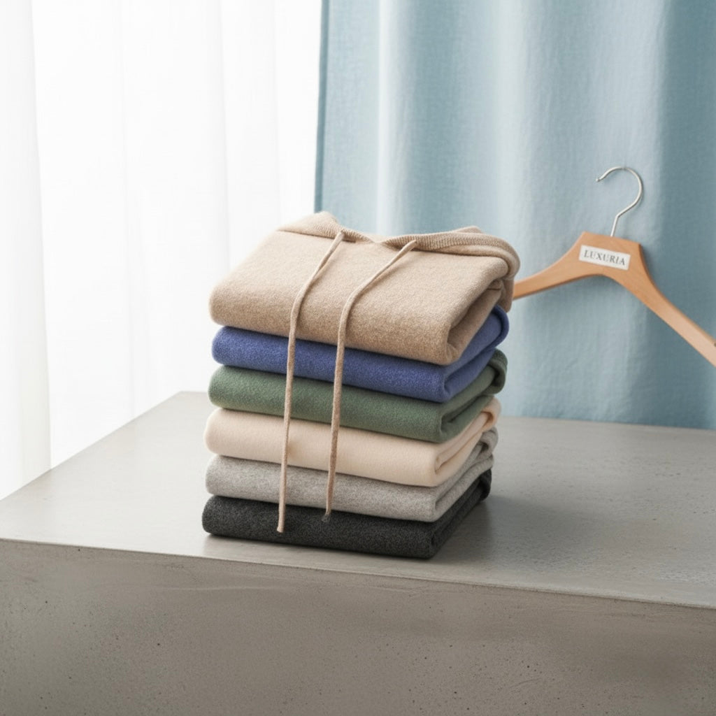 Herren-Pullover aus 100 % Merinowolle – Premium Strick-Hoodie für Herbst & Winter - NVTS Solutions