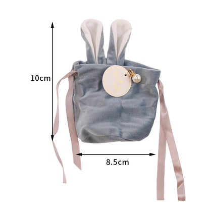 Ostern Cute Bunny Geschenk Verpackung Taschen Samt Valentinstag Kaninchen Schokolade Candy Taschen Hochzeit Geburtstag Party Schmuck Organizer
