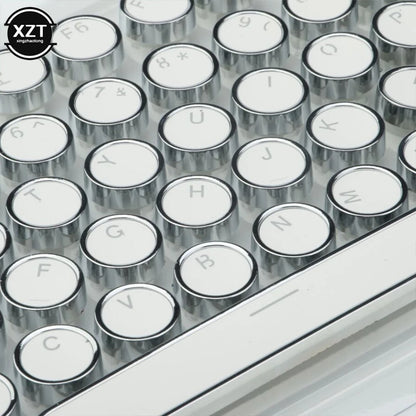Runde mechanische Tastenkappen, Ersatz für 104-Tasten, ergonomische Retro-Tastaturkappen für Cherry MX Gaming-Tastatur mit RGB-Hintergrundbeleuchtung