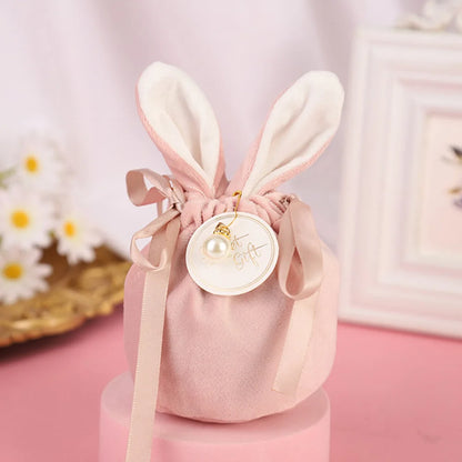Ostern Cute Bunny Geschenk Verpackung Taschen Samt Valentinstag Kaninchen Schokolade Candy Taschen Hochzeit Geburtstag Party Schmuck Organizer