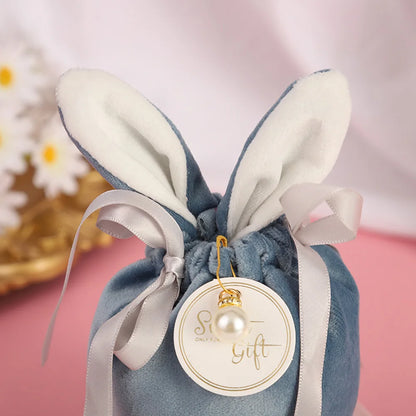Ostern Cute Bunny Geschenk Verpackung Taschen Samt Valentinstag Kaninchen Schokolade Candy Taschen Hochzeit Geburtstag Party Schmuck Organizer