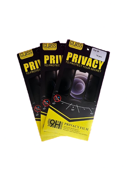 Privacy Schutzglas (mit Sichtschutz) iPhone 16+Pro+16 Plus+Pro Max - NVTS Solutions