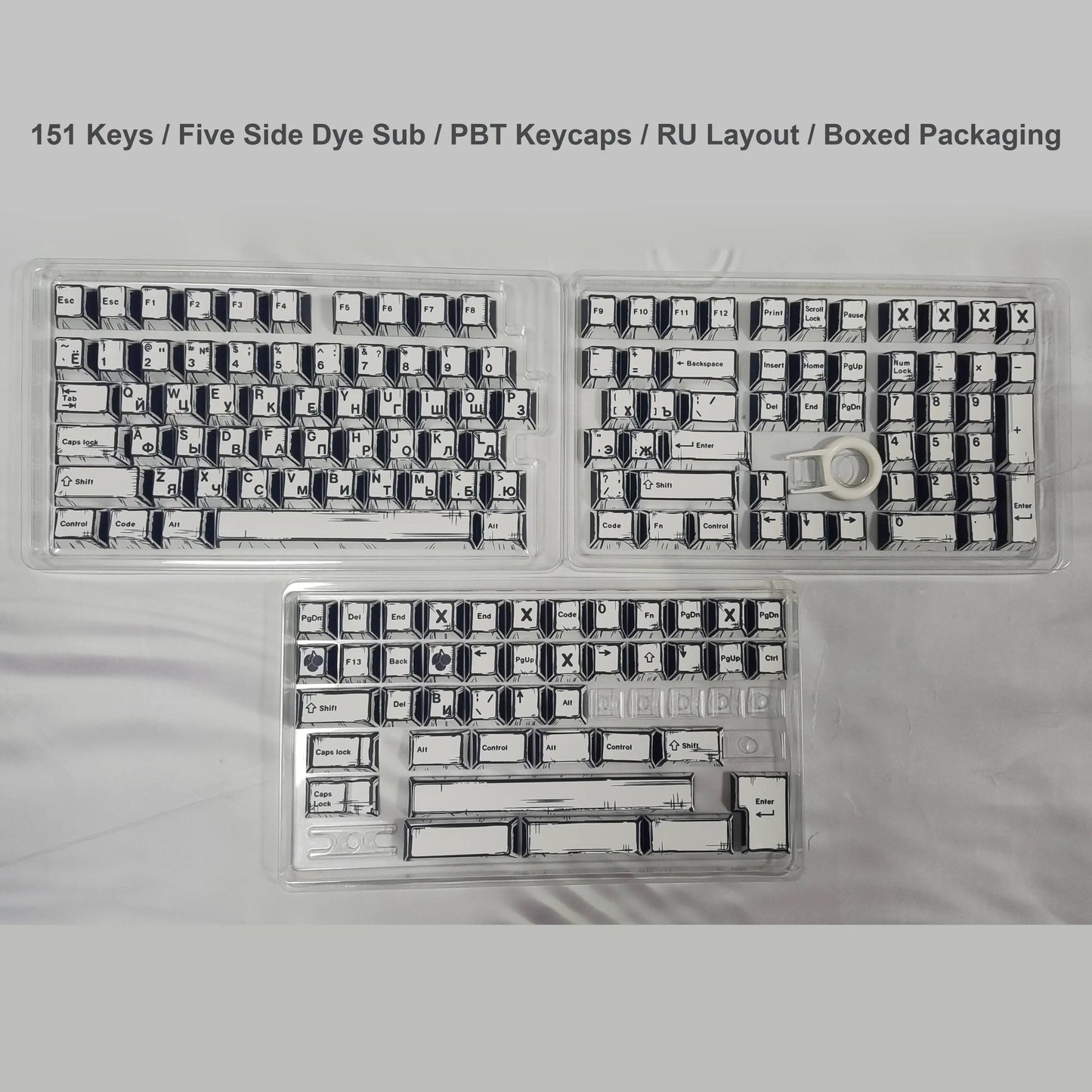 Comic Mixed Lights Dye Sublimation PBT Tastenkappe Russisch/Koreanisch/Deutsch/Englisch Tastenkappen Kirschprofil für MX Switch Gaming Keybaord