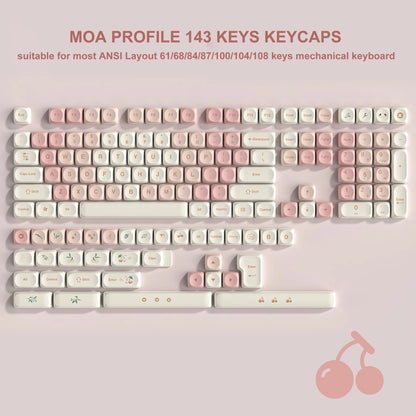 134-Tasten-Thema aus Walnussholz, MOA-Profil, PBT-Tastenkappen, individuelle Dye-Sub-Tastenkappen für mechanische Gaming-Tastatur 61/87/104 Cherry MX