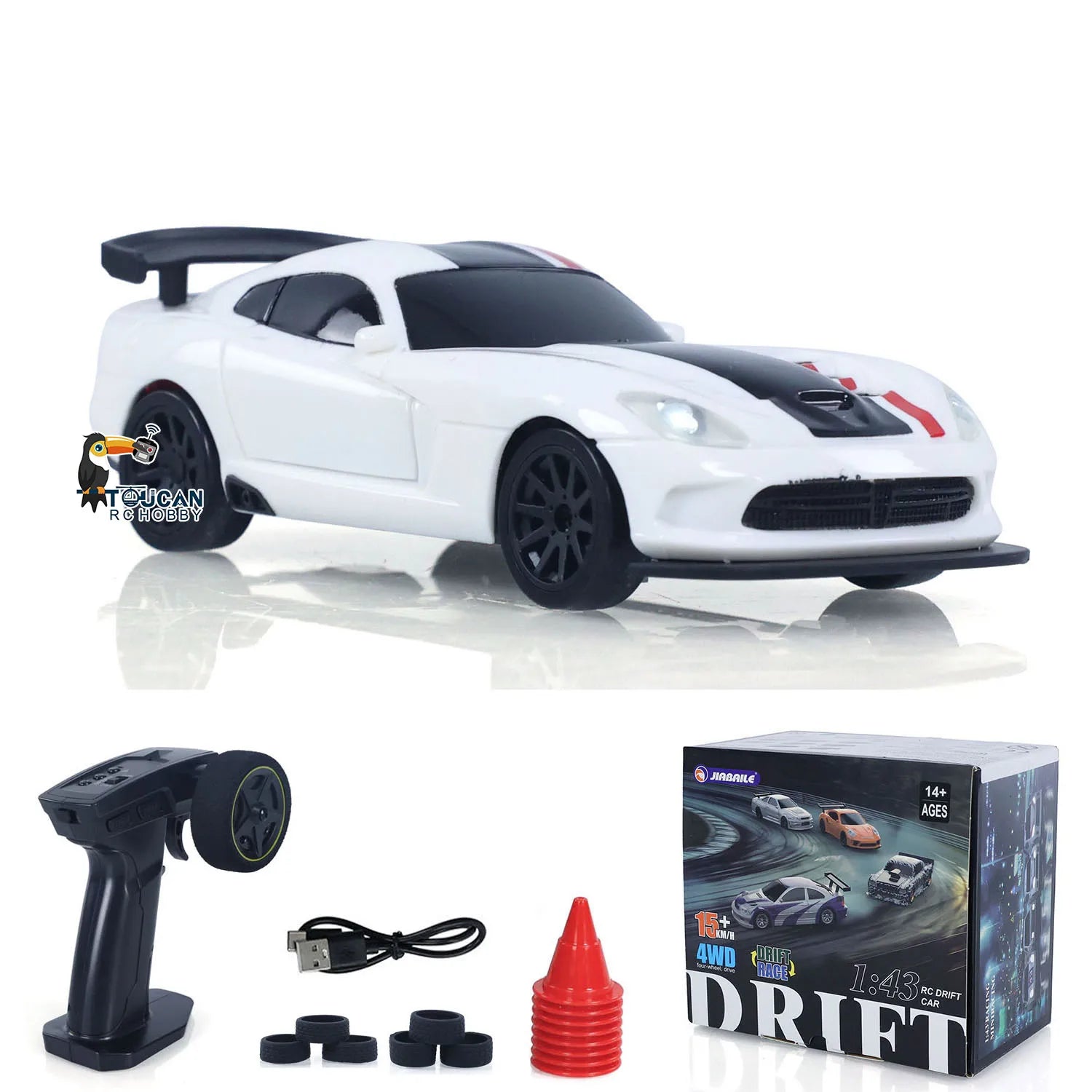 TOUCAN RC Drift Car 1:43 – 4WD Mini Rennwagen mit Lichtern (Gyro optional) - NVTS Solutions
