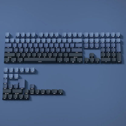 Farbverlaufs-Tastenkappen, seitlich bedruckt, glänzend durch PBT Double Shot, OEM-Profil für MX-Switches, Gaming-Tastatur, 130 + Tastenkappen