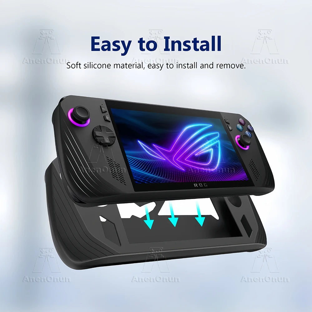 ROG Ally X Silikonhülle, Rundumschutz, stoßfest, kratzfest, rutschfest, vollständige Abdeckung, langlebige Softshell mit 2 Daumengriffen