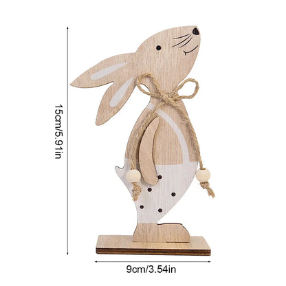 Ostern-Kaninchen-Ornament aus Holz, niedlicher stehender Hase für Frühling, Ostern, Zuhause, Tischdekoration, Party, DIY, Basteln, Kinder, Gastgeschenke, Geschenk 2025,