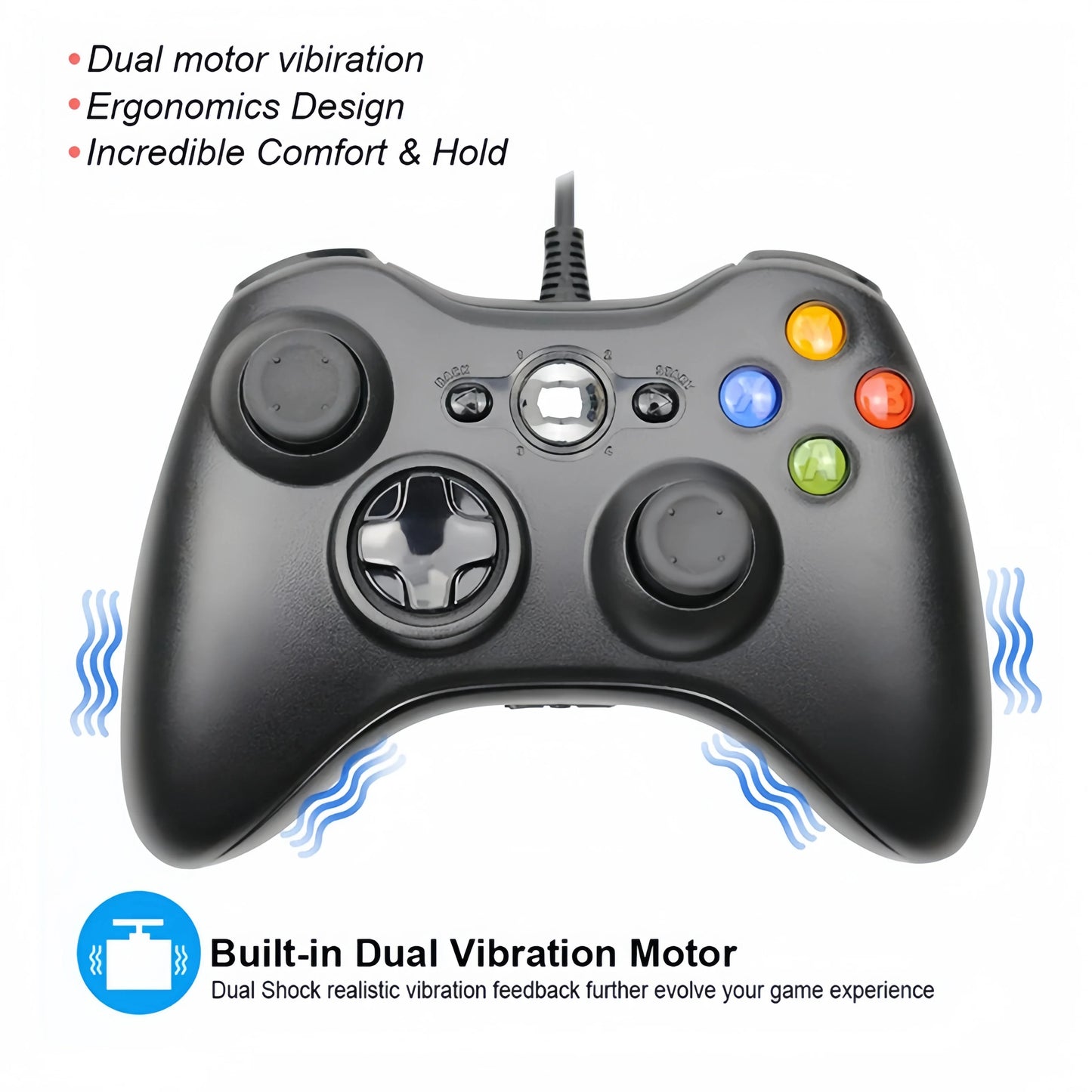 Xbox 360 Controller Wired USB Für Xbox 360/Slim/Elite/Winodow/PC Videospiel Gamepad 6-achsen Joystick Dual Vibration 2,4G Gaming