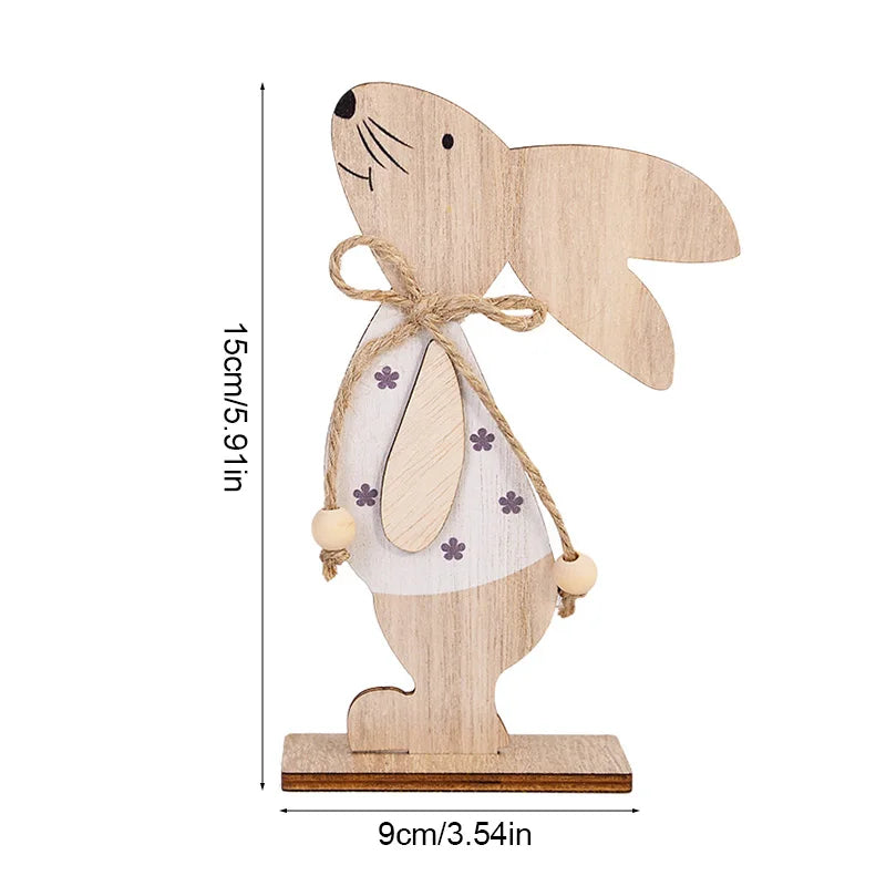 Ostern-Kaninchen-Ornament aus Holz, niedlicher stehender Hase für Frühling, Ostern, Zuhause, Tischdekoration, Party, DIY, Basteln, Kinder, Gastgeschenke, Geschenk 2025,